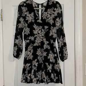Black and white floral dress